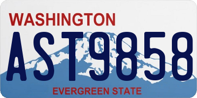 WA license plate AST9858