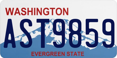 WA license plate AST9859