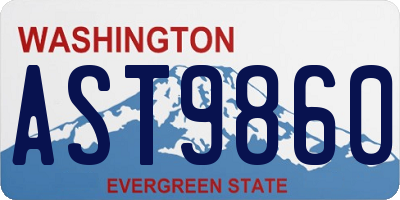 WA license plate AST9860