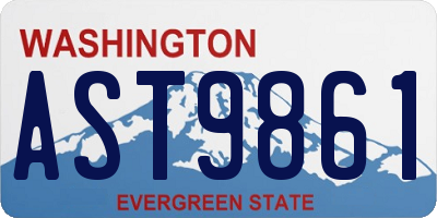 WA license plate AST9861