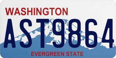 WA license plate AST9864