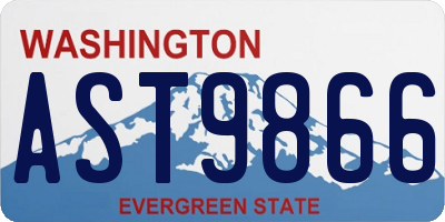 WA license plate AST9866