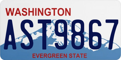 WA license plate AST9867