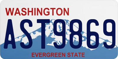 WA license plate AST9869