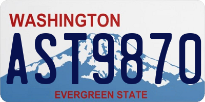 WA license plate AST9870