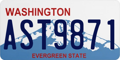 WA license plate AST9871