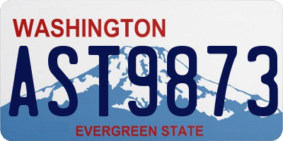 WA license plate AST9873