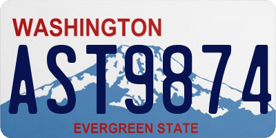 WA license plate AST9874