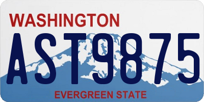 WA license plate AST9875