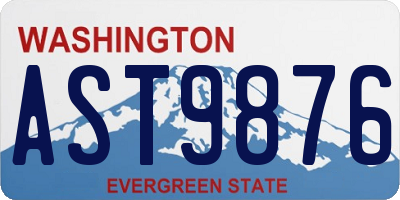 WA license plate AST9876