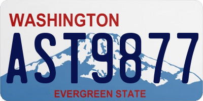WA license plate AST9877