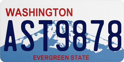 WA license plate AST9878