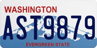 WA license plate AST9879