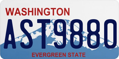 WA license plate AST9880