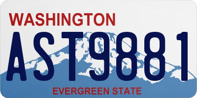 WA license plate AST9881