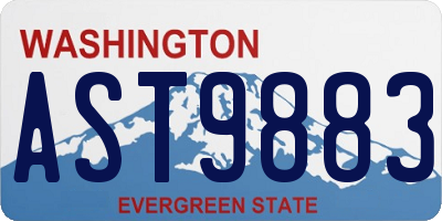 WA license plate AST9883