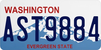 WA license plate AST9884