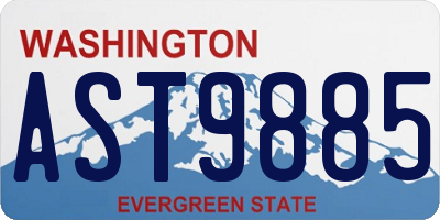 WA license plate AST9885