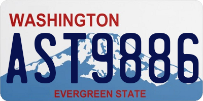 WA license plate AST9886