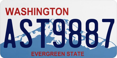 WA license plate AST9887
