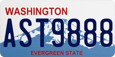 WA license plate AST9888