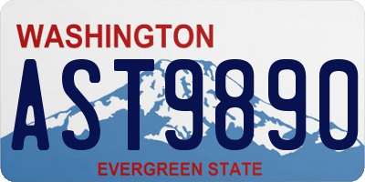 WA license plate AST9890