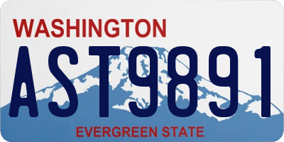 WA license plate AST9891