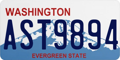 WA license plate AST9894