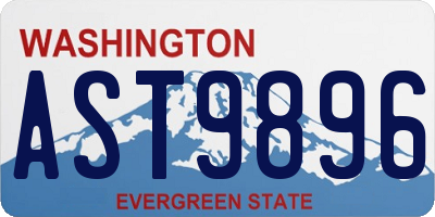 WA license plate AST9896