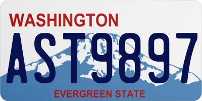 WA license plate AST9897