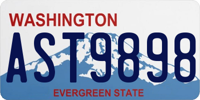 WA license plate AST9898