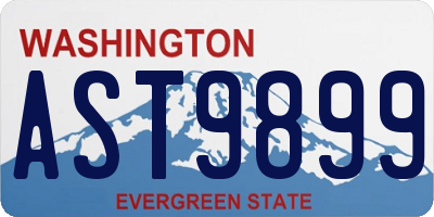 WA license plate AST9899