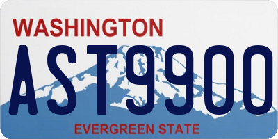 WA license plate AST9900