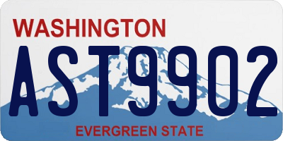 WA license plate AST9902
