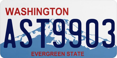 WA license plate AST9903