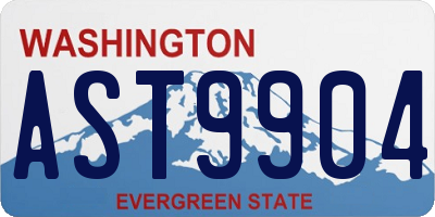 WA license plate AST9904