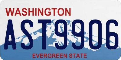 WA license plate AST9906