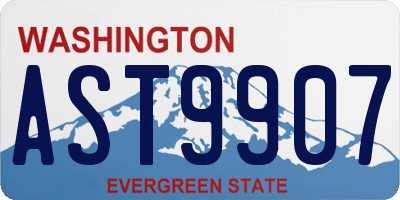 WA license plate AST9907