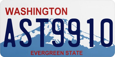 WA license plate AST9910