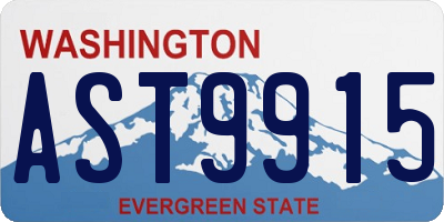 WA license plate AST9915