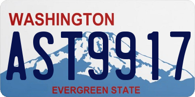WA license plate AST9917