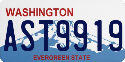 WA license plate AST9919
