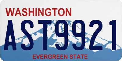 WA license plate AST9921