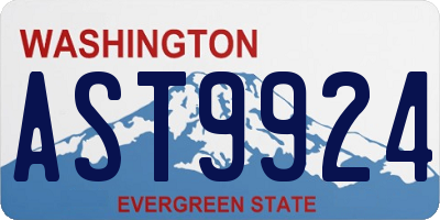 WA license plate AST9924