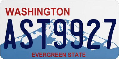 WA license plate AST9927