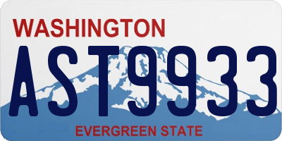 WA license plate AST9933