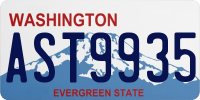 WA license plate AST9935