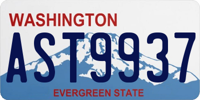 WA license plate AST9937
