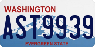 WA license plate AST9939