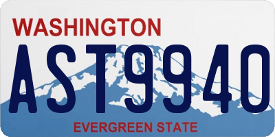 WA license plate AST9940